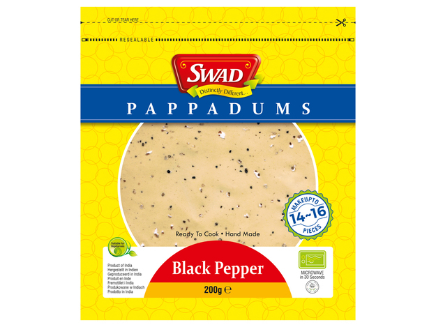 Zwarte Peper Pappadums