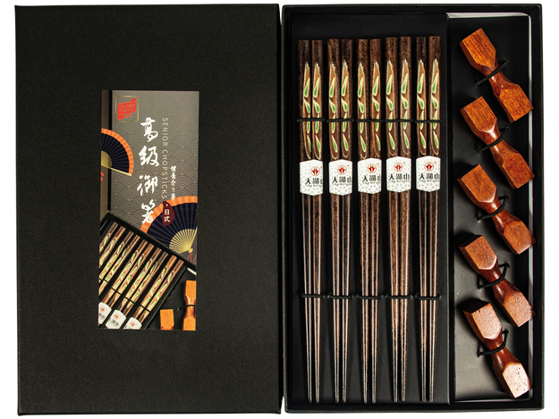 Houten eetstokjes set