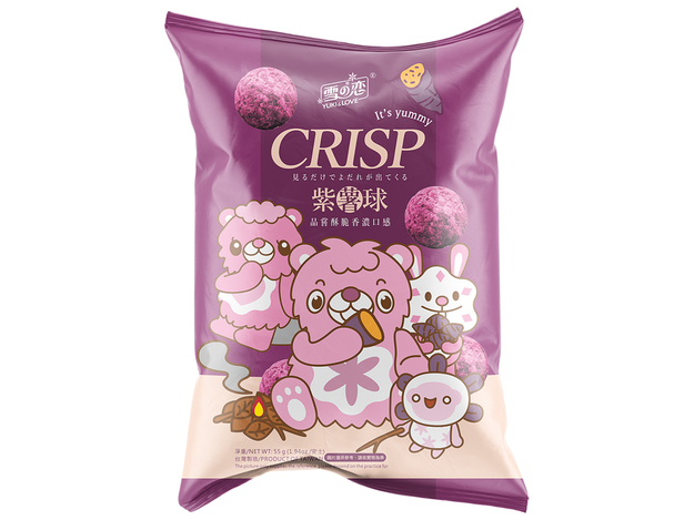 Yuki & Love Mais Crackers Paarse Yam 12 x 55 g