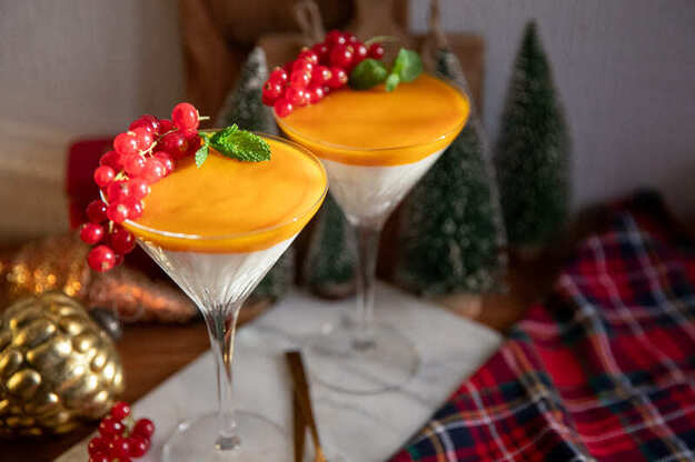 Lychee bavarois met mango